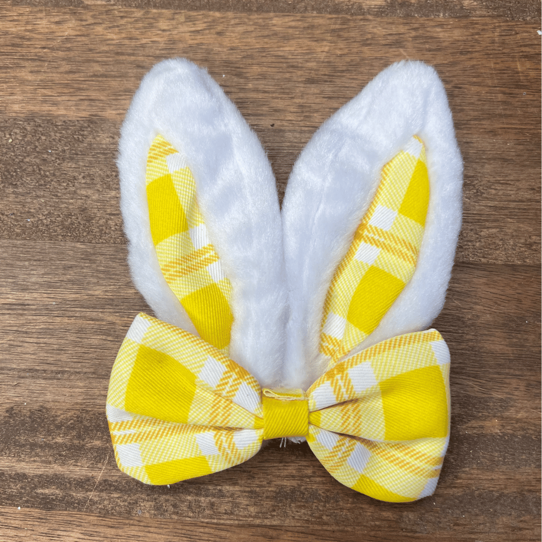 Enfeite de Páscoa com Clip Orelhinhas Amarelo 12x3cm