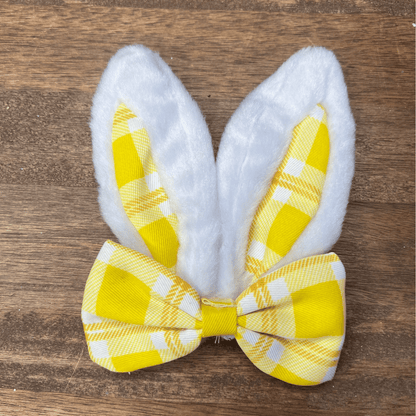 Enfeite de Páscoa com Clip Orelhinhas Amarelo 12x3cm