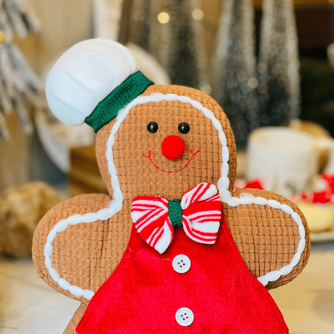 Gingerbread Natalino de Pelúcia Cozinheiro Vermelho 32cm