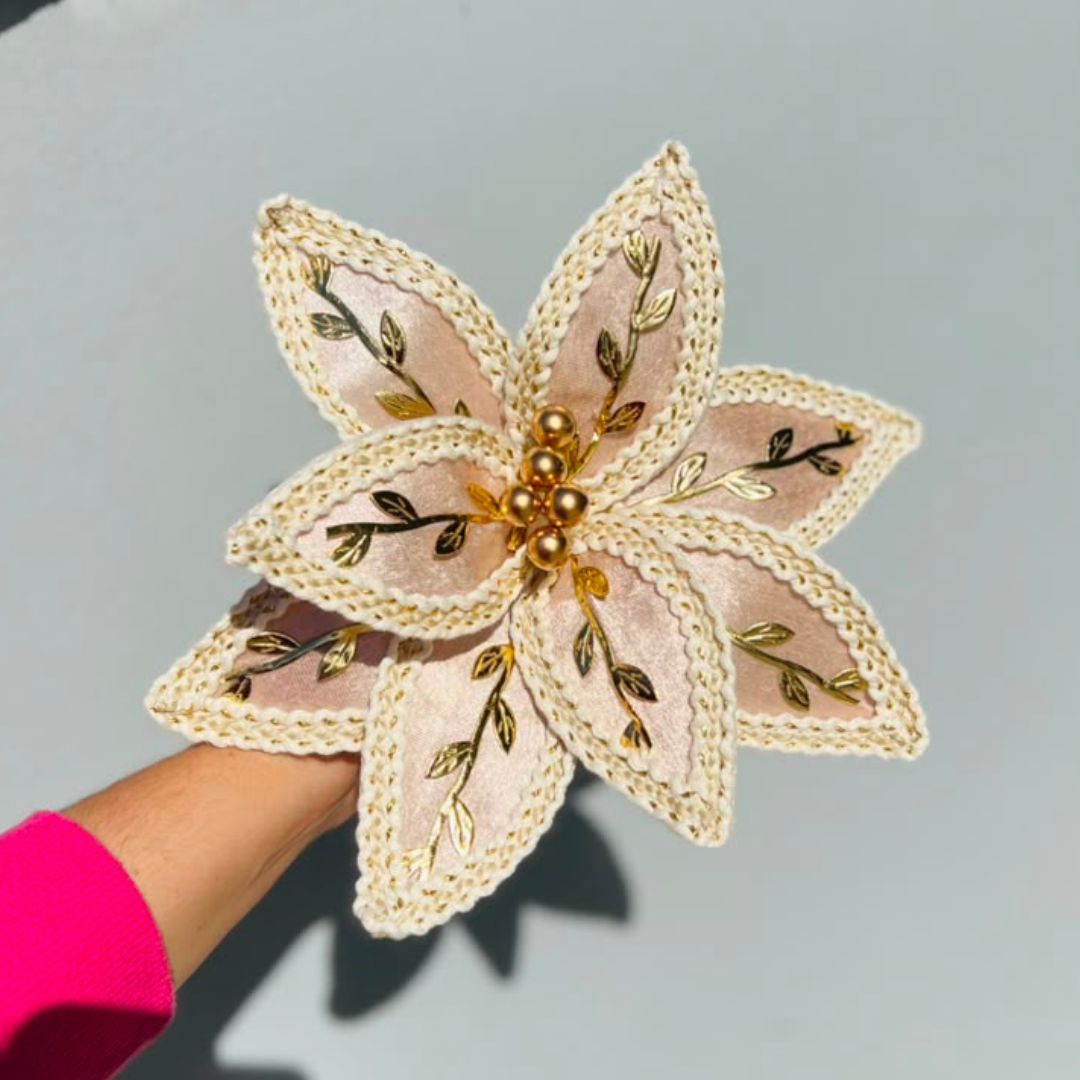 Flor Decorativa Creme - 27 cm