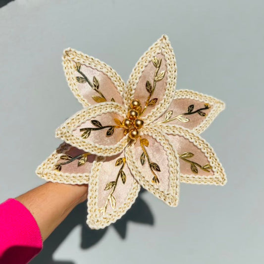 Flor Decorativa Creme - 27 cm