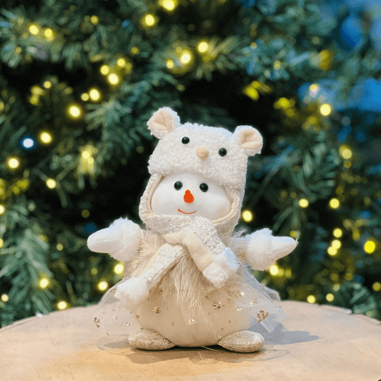 Boneco de Neve Natalino Fantasiado de Ovelha 23cm
