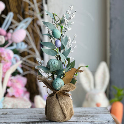 Arranjo Árvore Com Ovinhos e Coelho - 39cm