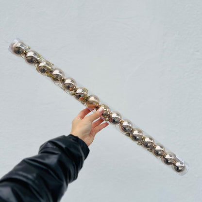 Jogo com 15 Bolas Natalina Metalizada - 4cm
