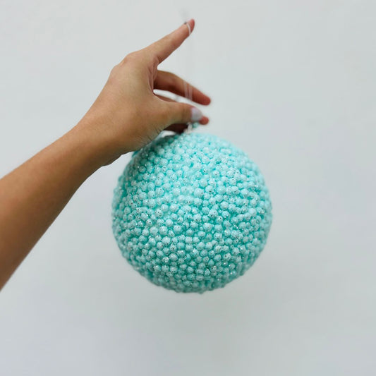Bola Decorada de Natal Azul - 15cm