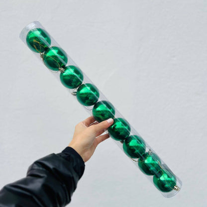 Jogo Com 9 Bolas Natalina Perolada - 6cm
