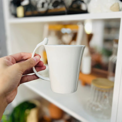 Caneca Porcelana Birds Branco - 300ml