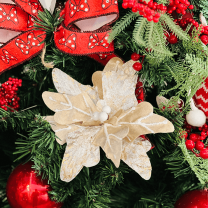 Flor Natalina Poinsetia Champanhe 20x20cm