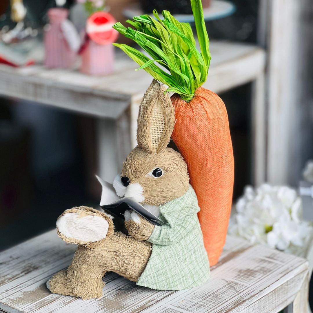 Coelho Sentado com Livro - 32cm