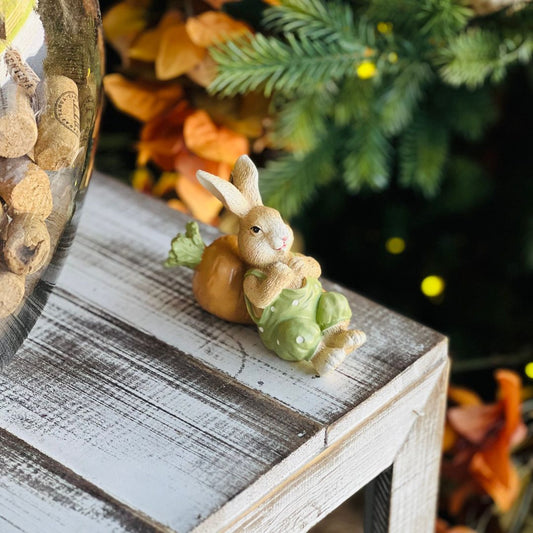 Coelho Apoiando na Cenoura - 10cm
