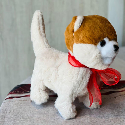 Boneco Cachorro Natalino com Movimento e Som – 26cm