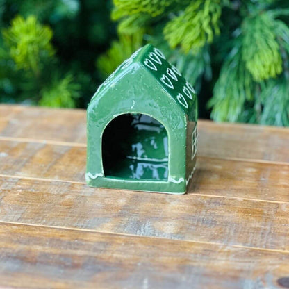 Porta-Velas Cerâmico Casa – 11cm