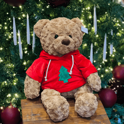Urso Natalino Com Casaco de Pelúcia 40cm
