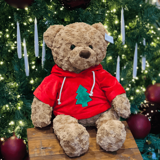 Urso Natalino Com Casaco de Pelúcia 40cm