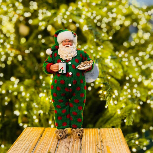 Papai Noel de Pijama Verde - 29cm