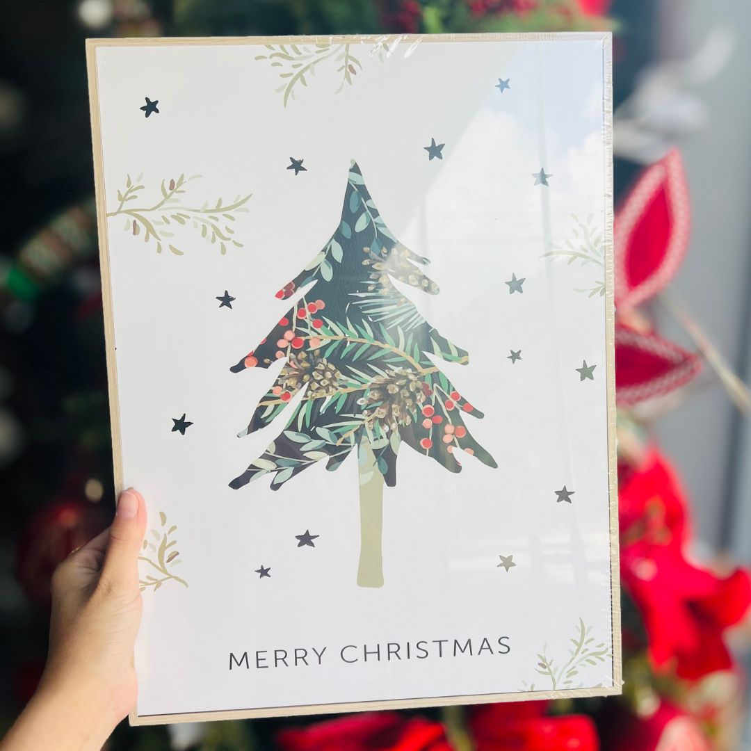 Quadro Mdf Pinheiro de Natal - 30x40x3cm