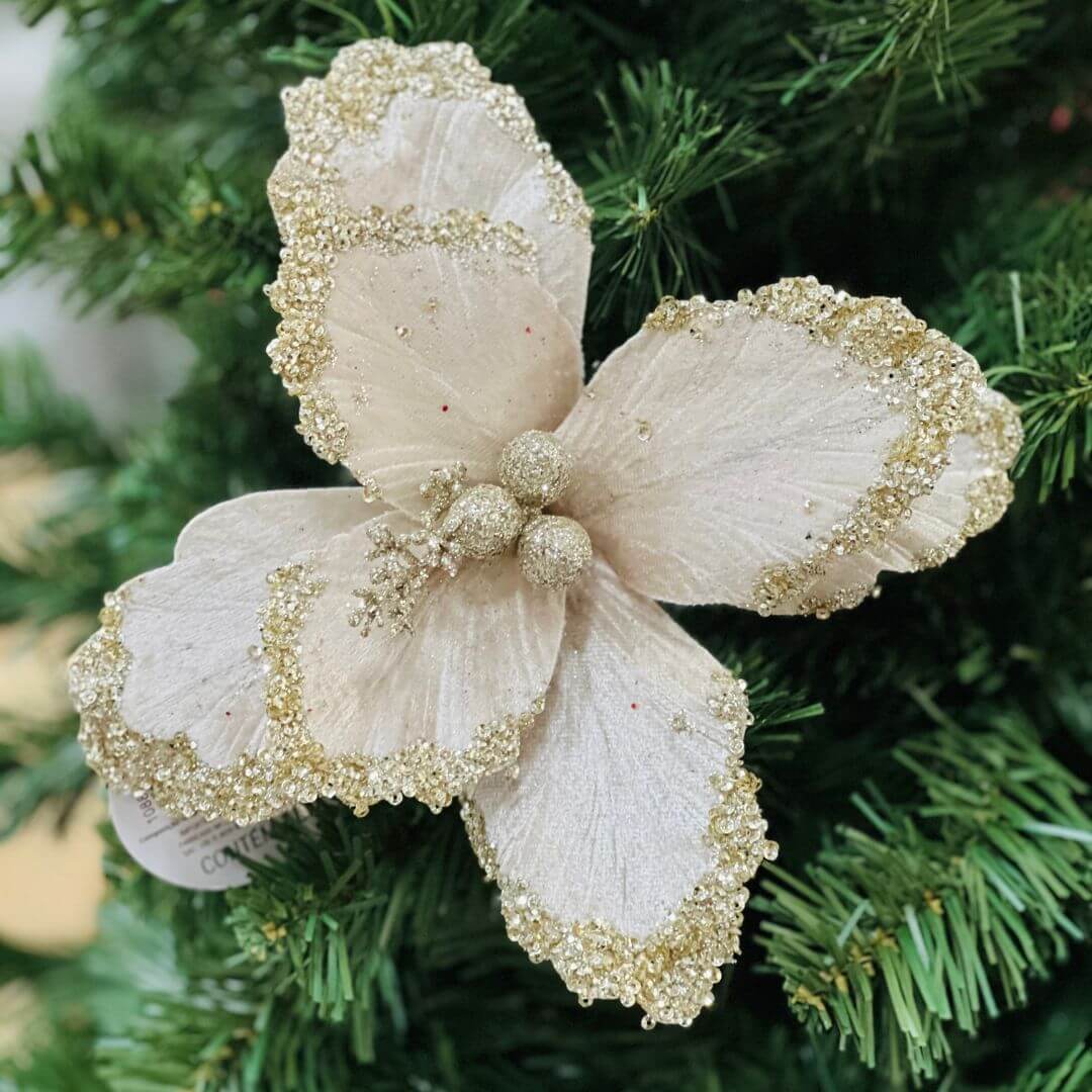 Flor Decorativa Poinsettia – 24cm