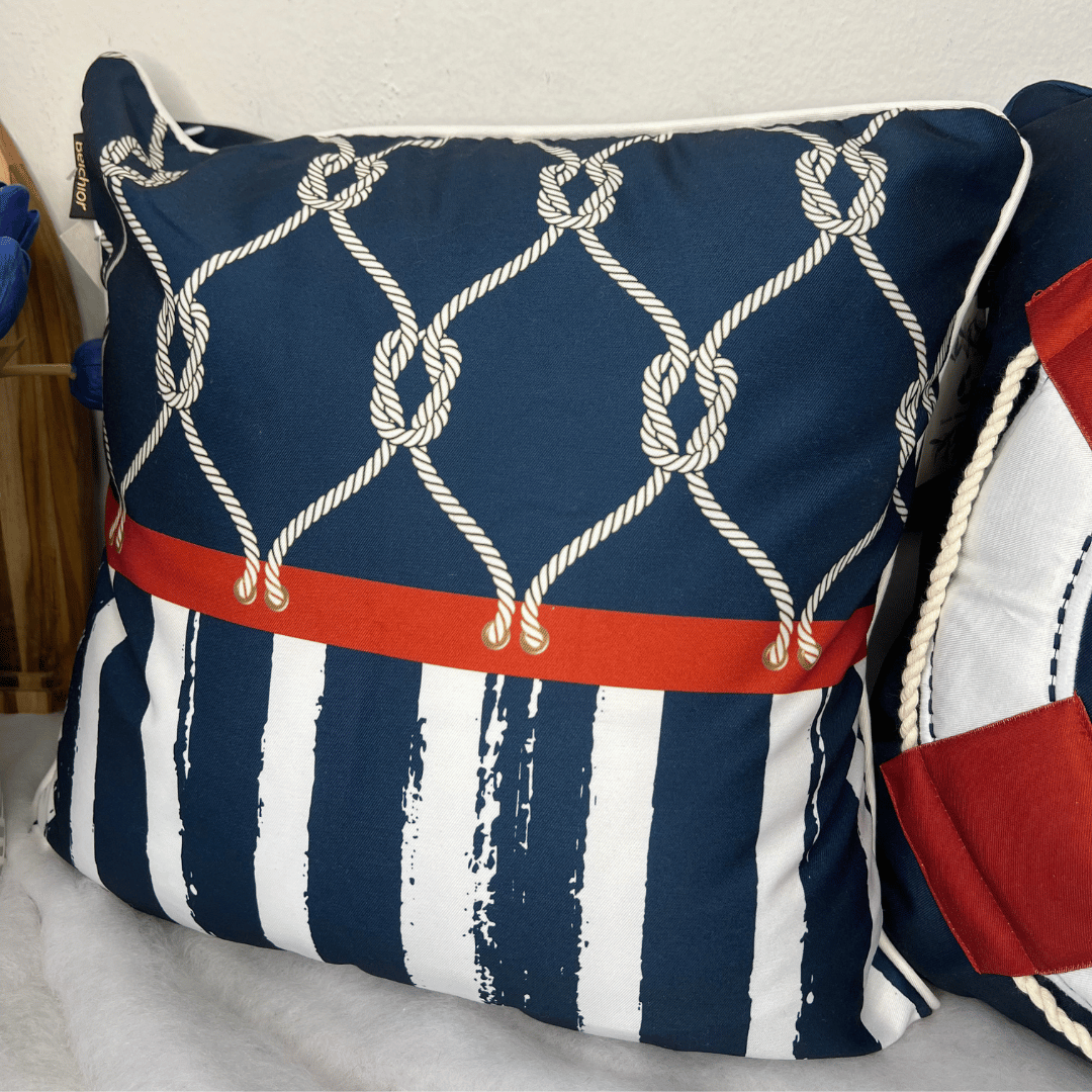 Capa de Almofada Nautica Com Cordone 43x43cm