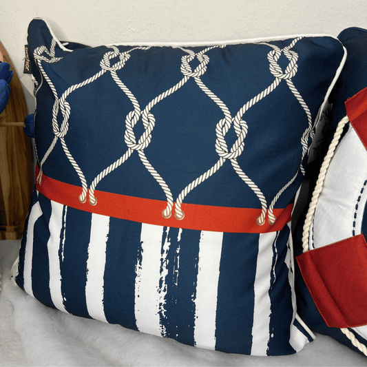 Capa de Almofada Nautica Com Cordone 43x43cm