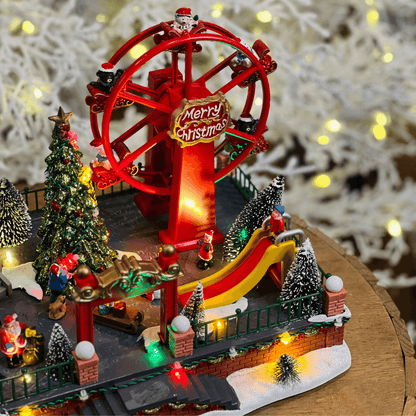 Cenário Natalino Mini Parque de Diversão com LED – 24cm