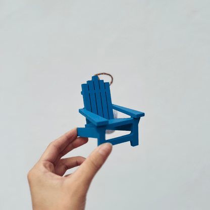 Enfeite Cadeira Natal Náutico Azul para Pendurar 8x7cm