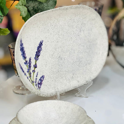 Travessa de Cerâmica Decorado Alfazema - 34cm
