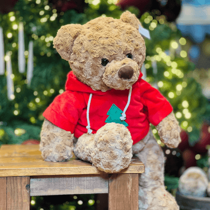 Urso Natalino Com Casaco de Pelúcia 40cm