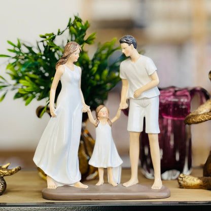 Figura Decorativa Familia de Resina - 21,5x6x24,5cm
