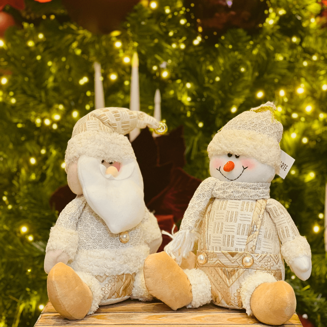 Papai Noel Sentado Champanhe 35cm