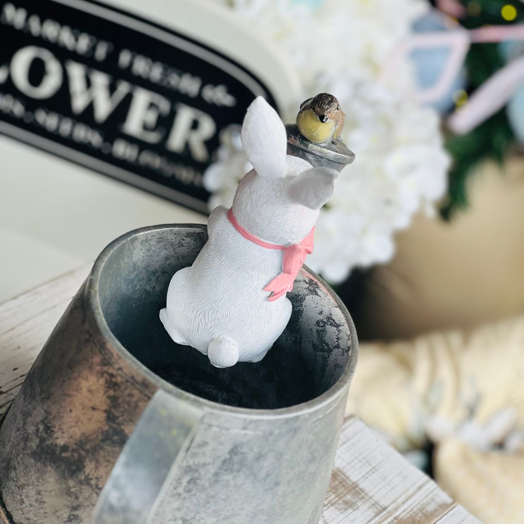 Vaso Decorativo Regador Com Coelho- 35cm