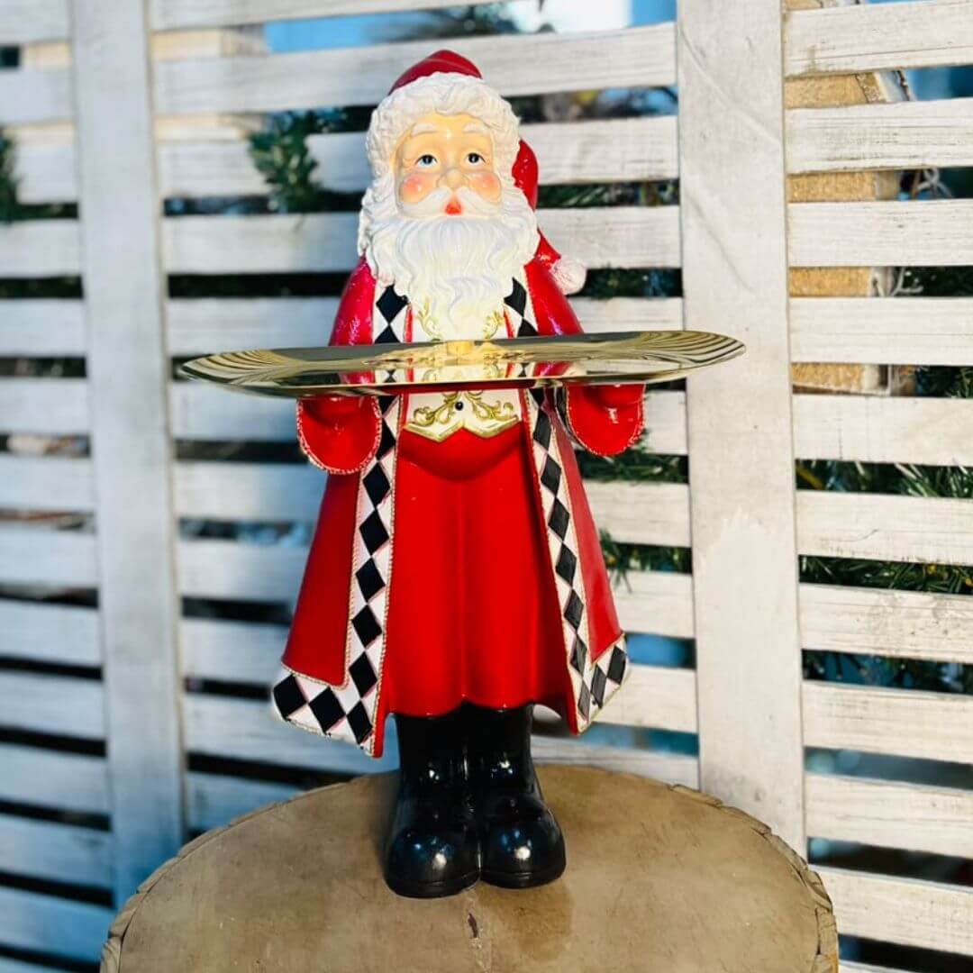 Papai Noel Com Bandeja Resina - Alt 50 Cm