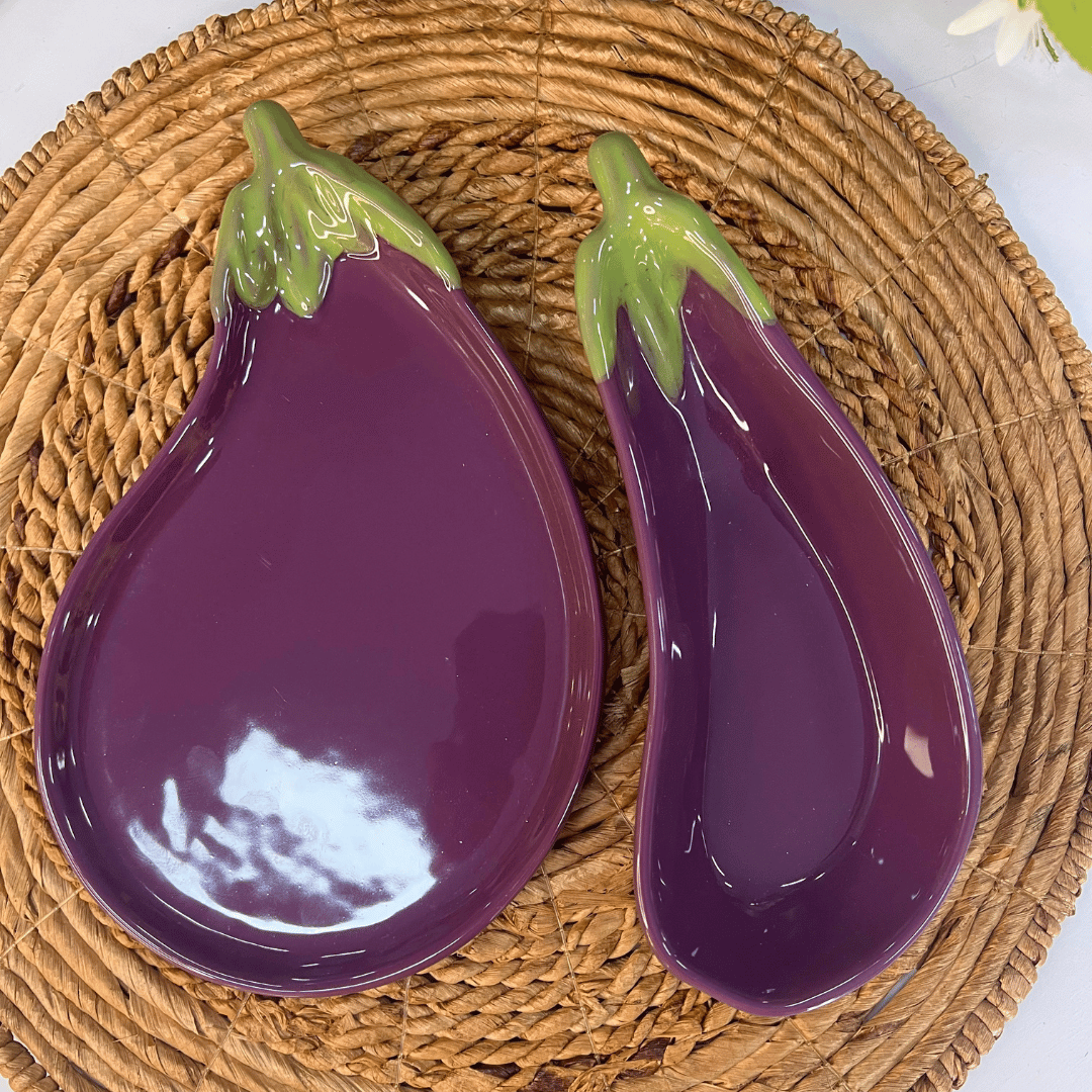 Travessa Beringela Seletta de Cerâmica 2,5x26x16cm