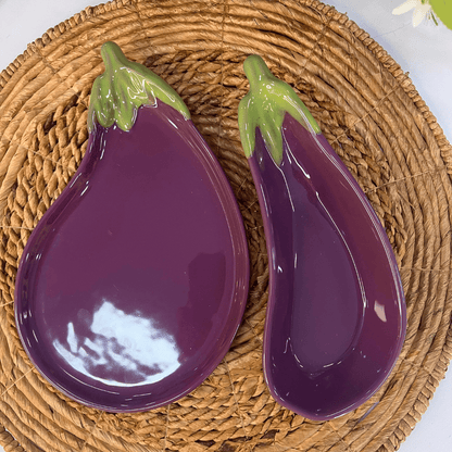 Travessa Beringela Seletta de Cerâmica 2,5x26x16cm