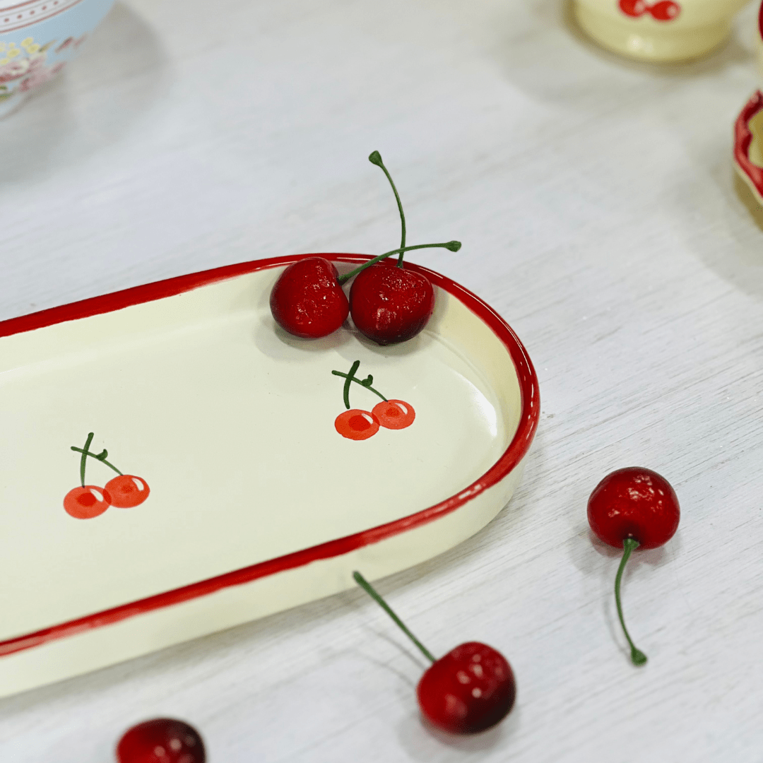 Travessa Oval Cereja P 2x12x23,5cm