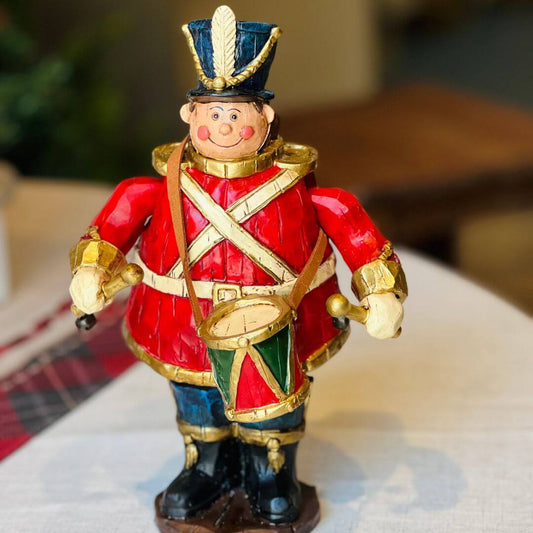 Baterista Natal Vintage com Música e Movimento – 23cm