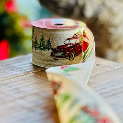 Fita Aramada Decorada Carrinho - 6,3cmx9,14m