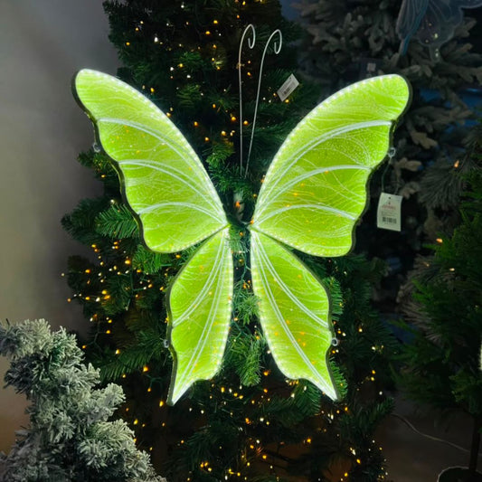 Borboleta Iluminada Verde - 60 cm | Bivolt