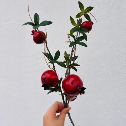 Galho Decorativo Romãs com Folhas – 70cm