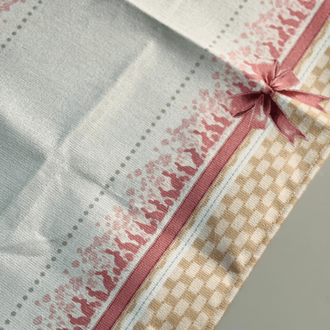 Caminho de Mesa de Páscoa Coelha e Laços 42x141cm