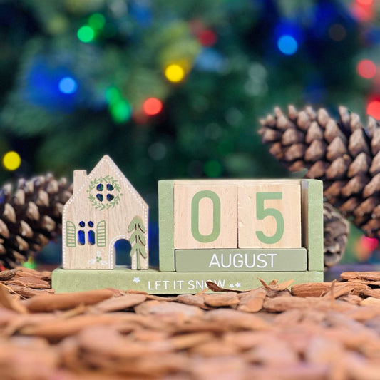 Calendário Casinha Verde - 15x4,5x7,7cm