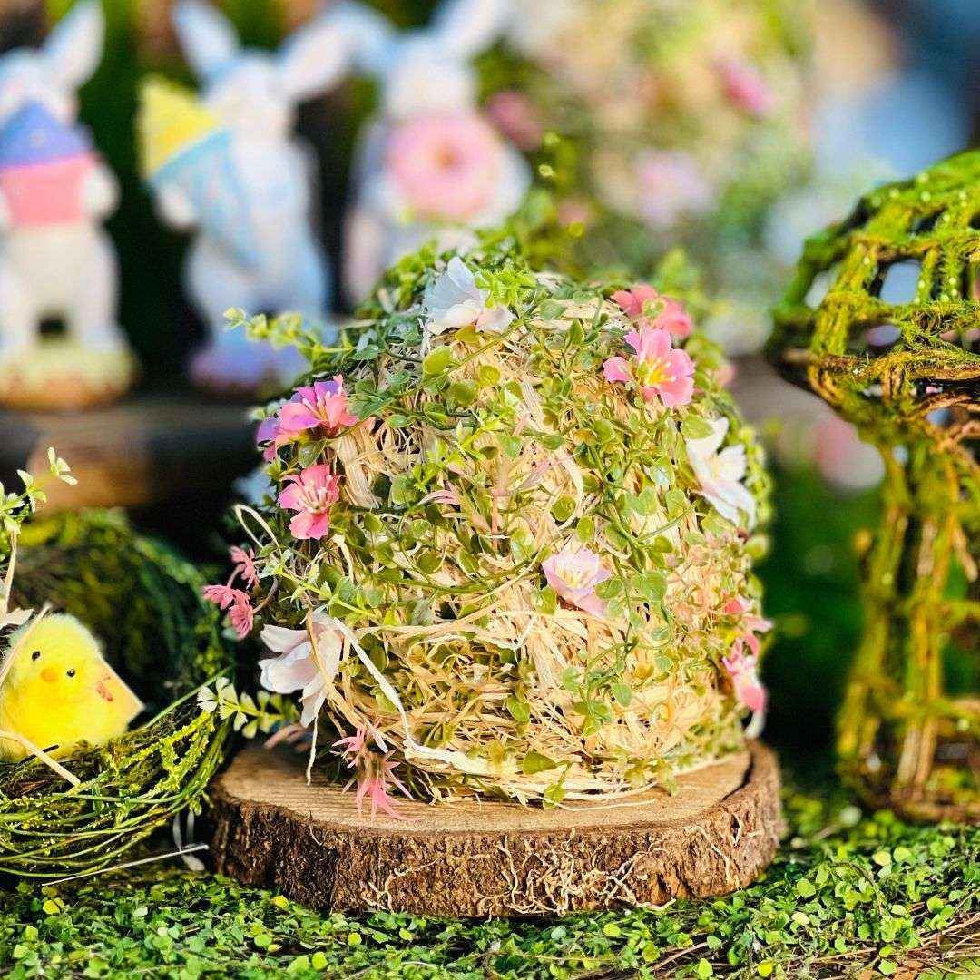 Casa Passarinho Com Pássaro e Flores - 18x18x20cm