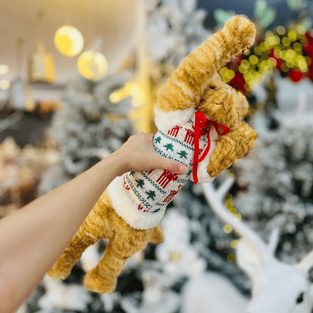 Gatinho Laranja Natalino 57cm