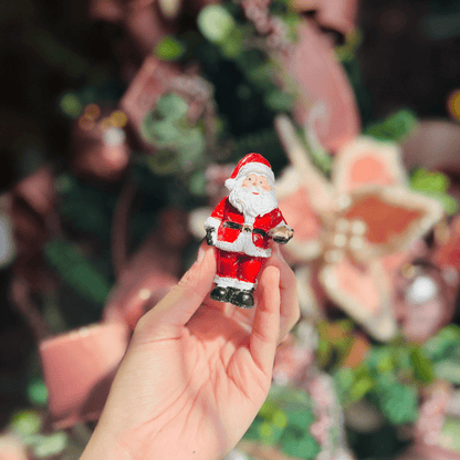 Conjunto Papai Noel e Boneco de Neve de Resina 4,5x3x7,5cm