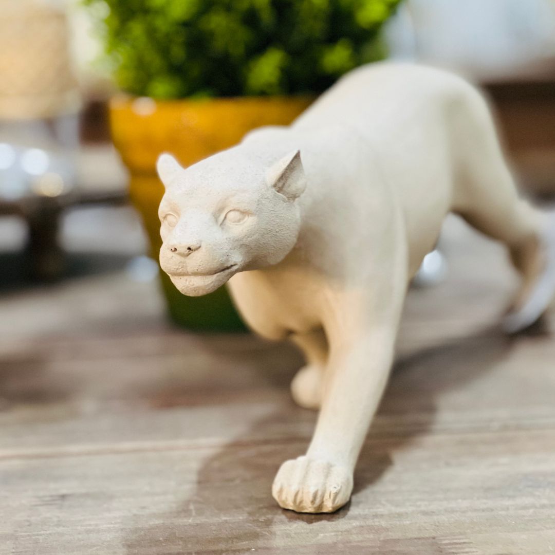 Escultura Leopardo Em Poliresina - 45cm