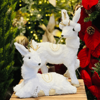 Rena Natalina Branco e Dourado de Sisal 36x26cm