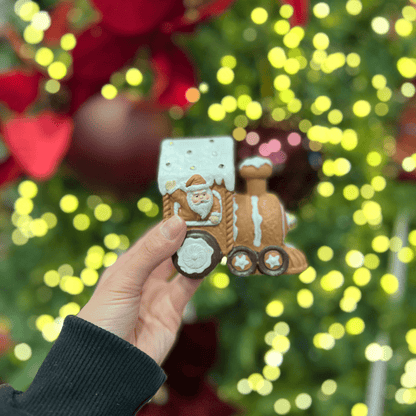Trem Natalino Gingerbread de Resina 9,7cm