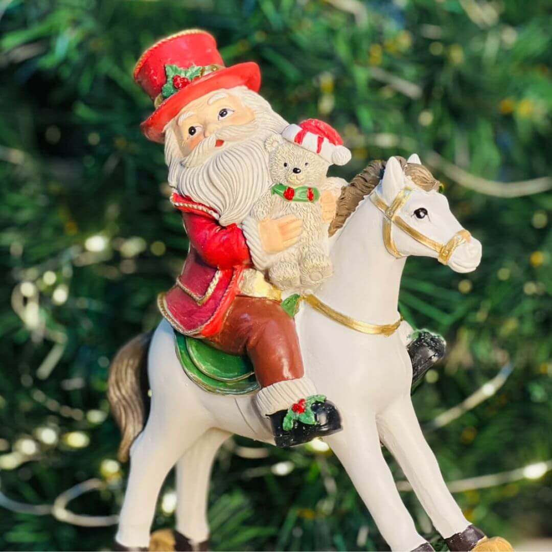 Papai Noel no Cavalo – 25cm
