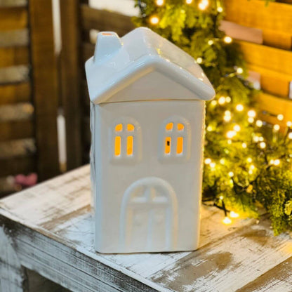 Chalé Alto Branco em Cerâmica – 26cm