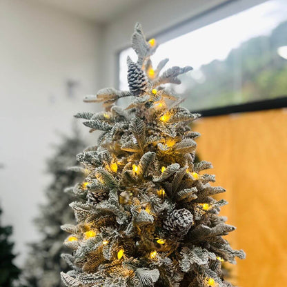 Arvore Natalina - Alaska Iluminada - 240cm - 1369 Galhos - 530 Leds - Nevada - Bivolt