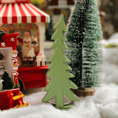 Árvore Natalina Verde de Madeira 21cm